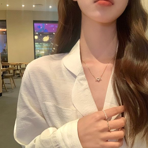 Necklace female gentle fairy temperament premium sense collarbone chain ins does main image 2